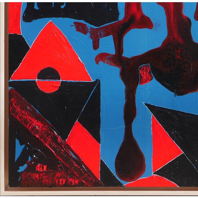 Paul Reeves "Neanderthal" Contemporary Blue and Red Geometric Abstract Painting, 2023 For Sale - Image 9 of 12