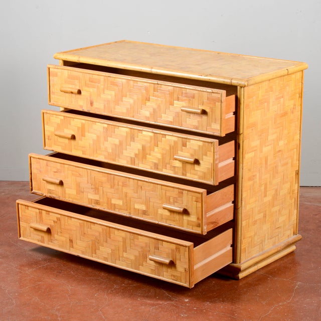Vintage Bamboo Chest of Drawers, 1970s For Sale - Image 3 of 9
