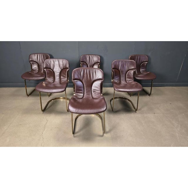 Vintage Dining Chairs in Leather from Cidue, 1970s, Set of 6 For Sale - Image 13 of 14