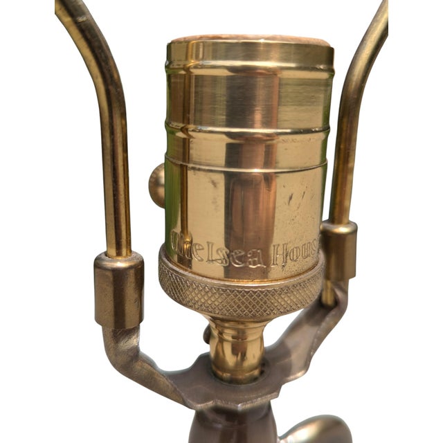 Vintage Chelsea House Neoclassical Lyre Table Lamp With Lamp Shade For Sale In Charlotte - Image 6 of 18