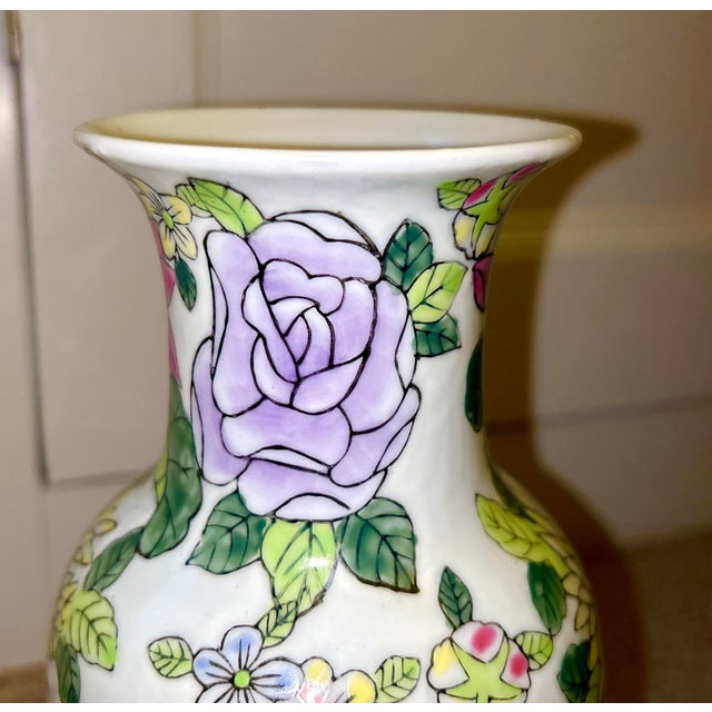 Late 20th Century Hand Painted Chinese Vase For Sale - Image 10 of 11