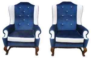 Set of Velvet Armchairs, 1980s