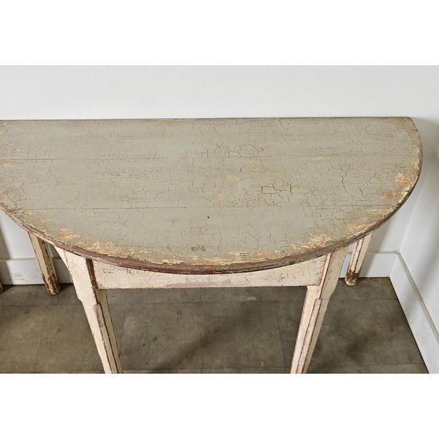 Early 20th Century Swedish 20th Century Pair of Demilune Consoles For Sale - Image 5 of 12