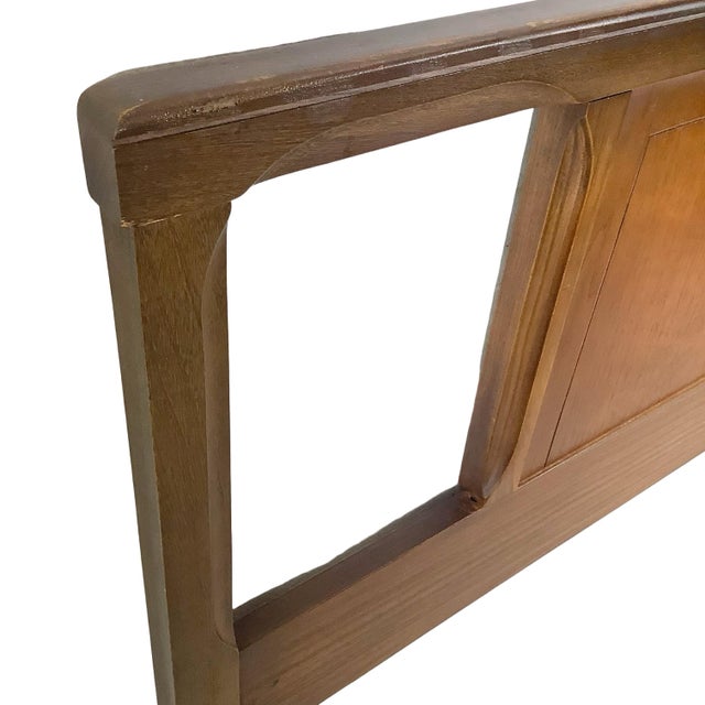 Mid-Century Modern Walnut Headboard, Full/Queen, Sculptural Cutouts For Sale - Image 11 of 12