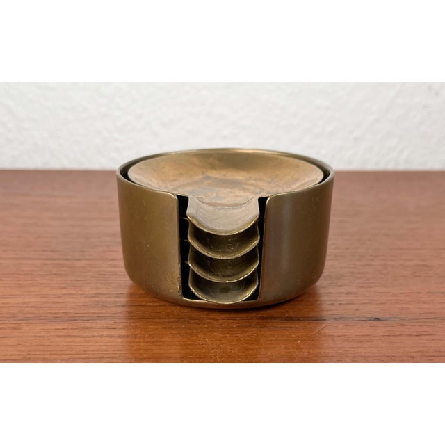 Mid-Century Modern Austrian Brass Stacking Ashtrays, 1960s, Set of 5 For Sale - Image 4 of 18