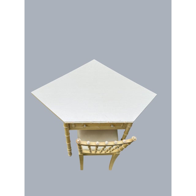 Corner Desk and Chair Thomasville Allegro Faux Bambo 1966 For Sale - Image 10 of 18