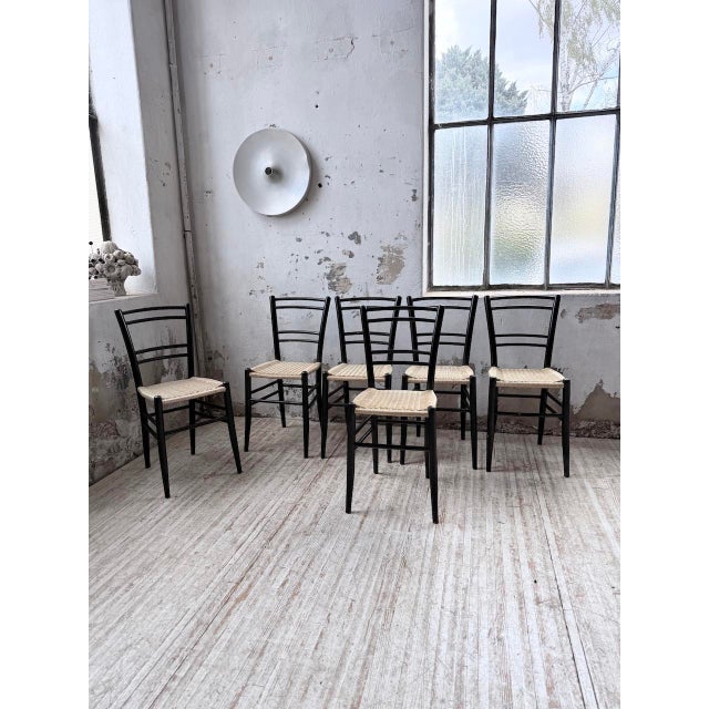 Italian Braided Rope Chairs, 1960s, Set of 6 For Sale - Image 3 of 18
