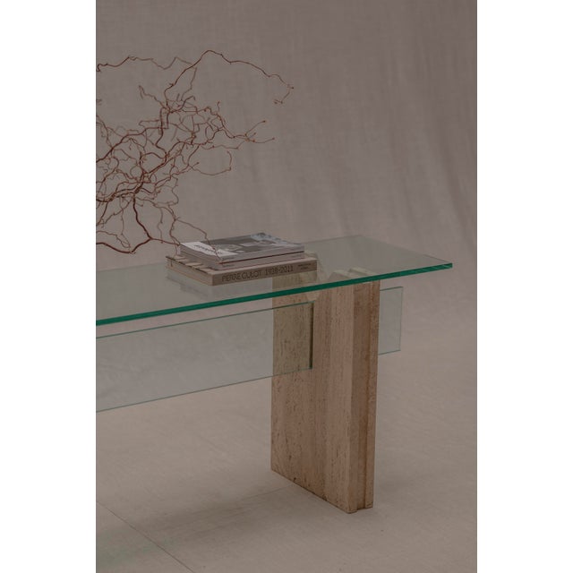 Beige Sculptural Italian Console Table, 1970 For Sale - Image 8 of 17