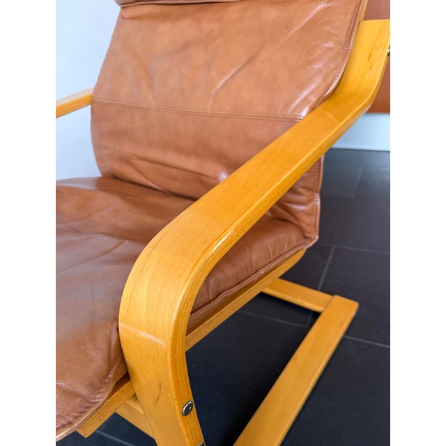 Vintage Poäng Chair in Cognac Leather by Noboru Nakamura for Ikea, 2000s For Sale - Image 9 of 13
