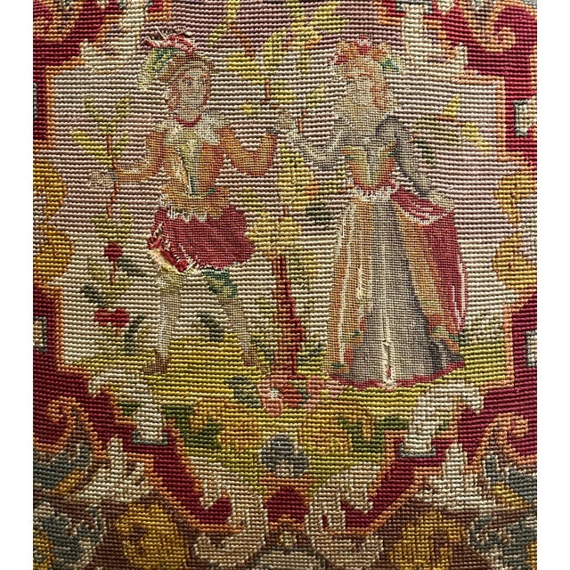 Brown Late 19th Century Pair of Renaissance Revival Petit Point Arm Chairs For Sale - Image 8 of 10