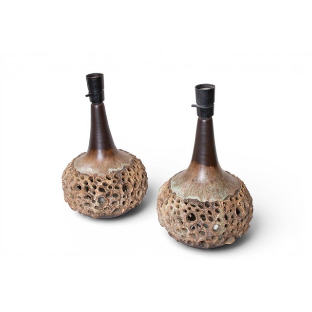 Mid 20th Century Pair of Judith and Iver Christensen Ceramic Table Lamps Regular Price $2,100.00 For Sale - Image 5 of 8