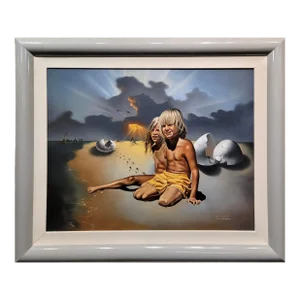 Jim Warren -Brother & Sister Born in a Surreal Futuristic Planet- Oil Painting