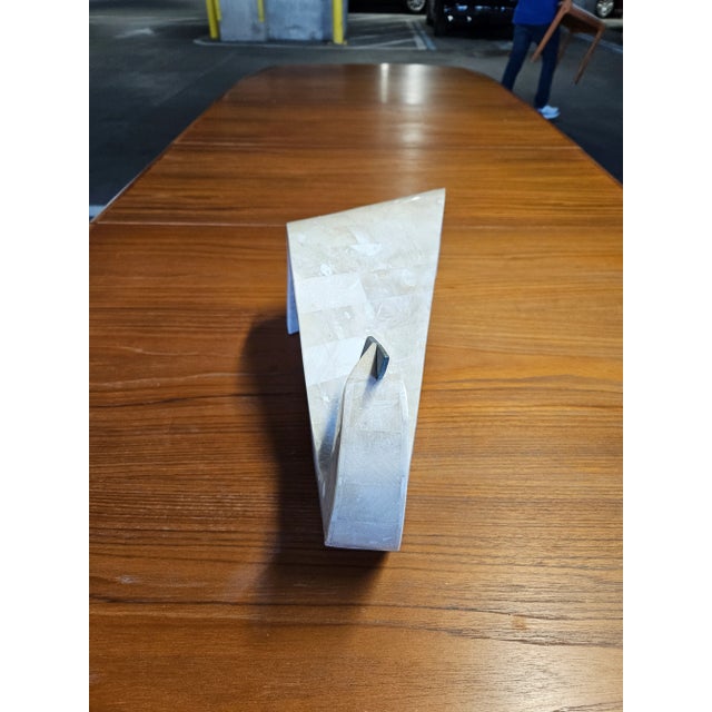 Modern 1980s Maitland Smith Modernist Tessellated Stone Swan For Sale - Image 3 of 9