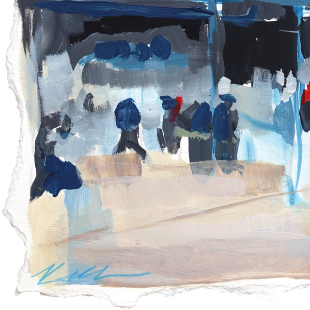 Dodgers - Framed Original Los Angeles Baseball Mixed Media Painting on Paper by Kellie Newsome For Sale - Image 4 of 6