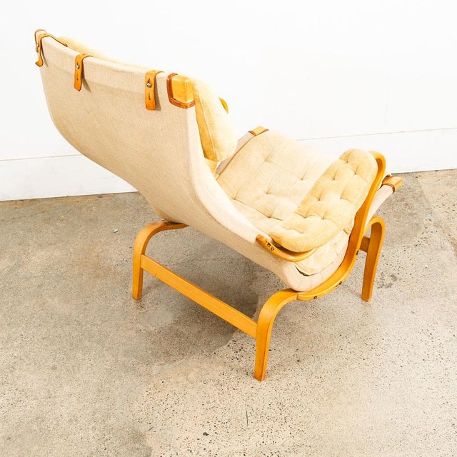1960s Mid Century Danish Modern Lounge Chair Dux Bruno Mathsson Pernilla Off White MCM For Sale - Image 10 of 12