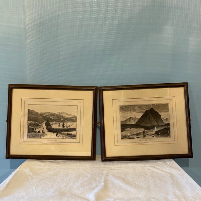 Paint Museum Deaccessioned - Early 19th Century Architectural Landscape Aquatints by William Daniell, Framed - A Pair For Sale - Image 7 of 7
