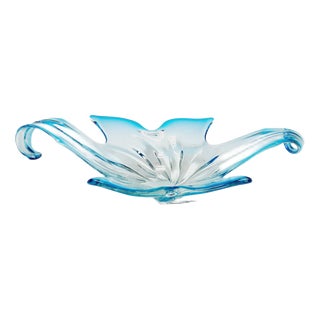 Postmodern Sommerso Murano Glass Fruit Bowl from Mandruzzato, Italy, 1950 For Sale