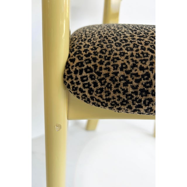 Set of 4 Italian Lacquered Postmodern Armchairs, Animal Print Upholstery For Sale - Image 12 of 18