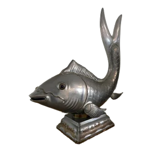 Monumental Pewter and Brass Koi Fish Sculpture