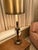 Antique Empire Revival Brass Column Table Lamp Neoclassical W/Greek Key Shade For Sale - Image 4 of 4
