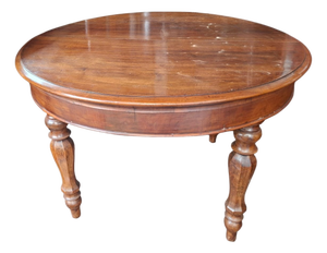 Antique Round Extendable Table in Wood, 1850