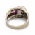 Metal Mid Century Ruby Diamond 18k White Gold Ring, Size 5 For Sale - Image 7 of 7