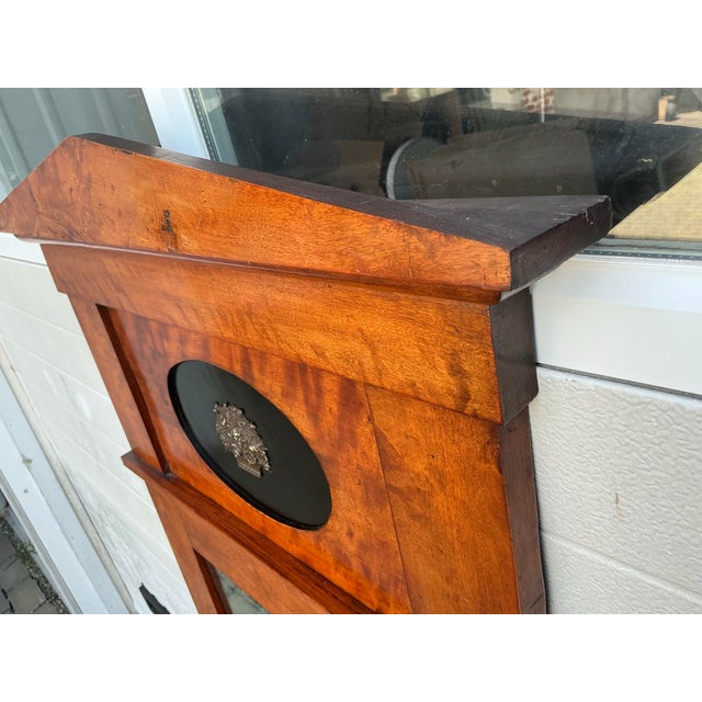 Brown Large Antique Biedermeier Figure Maple Pier Mirror For Sale - Image 8 of 12