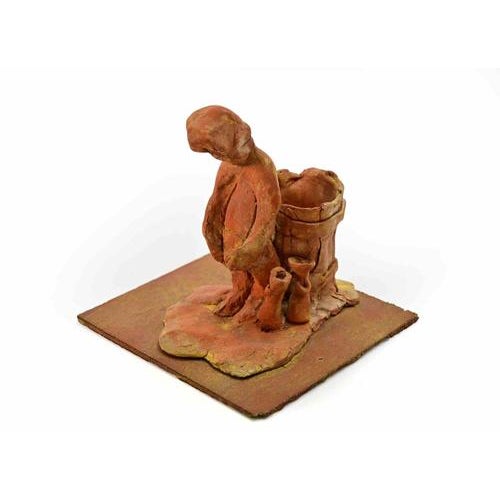 Sirio Pellegrini, Working Woman Sculpture, 1960s, Terracotta For Sale - Image 3 of 3