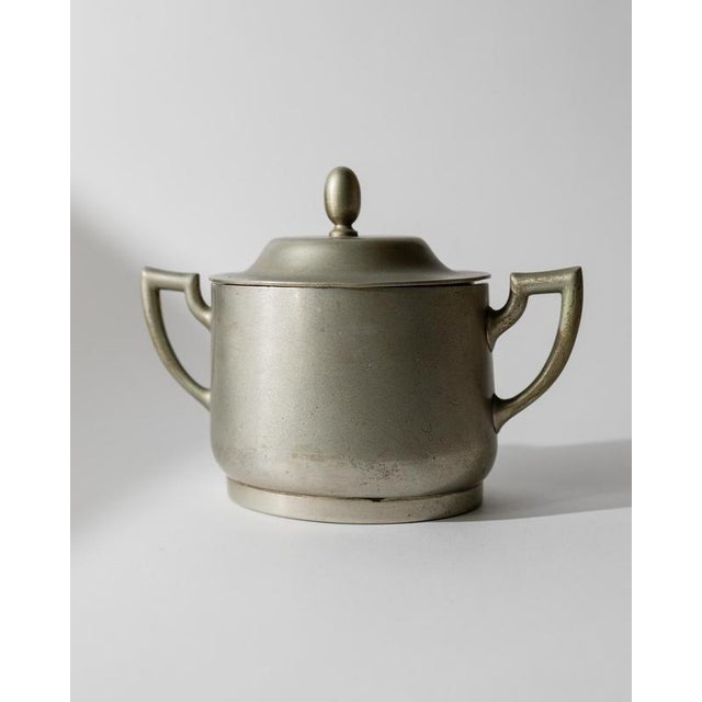 Vintage Classic Silver Plated Lidded Box with Handle, 1950s For Sale - Image 4 of 12