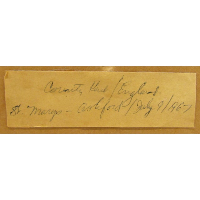 Framed 1967 Ashford St Mary the Virgin Church Brass Rubbing County Kent England For Sale In Miami - Image 6 of 6