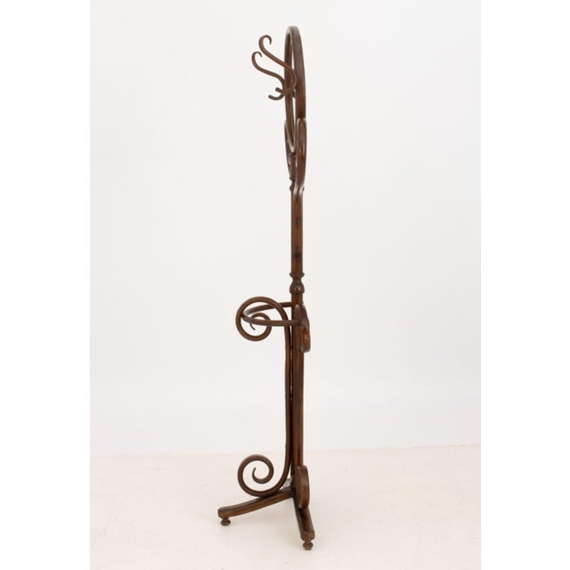 Wood Thonet Mirrored Bentwood Hall Stand, Circa 1900 For Sale - Image 7 of 8