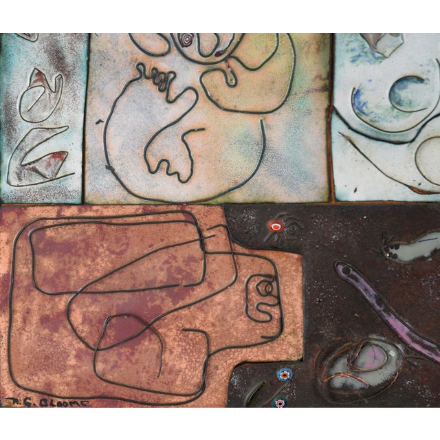 Multifaceted Copper Enamel Tiles Abstract by n.g. Bloome For Sale - Image 4 of 6