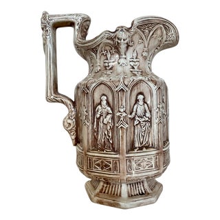 1970s Ceramic Gothic Decorative Pitcher For Sale