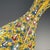 Wood Chinese Yellow Ground Famille Rose Porcelain Hexagonal Vase With Gourd Motif For Sale - Image 7 of 9