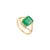 Art Deco Statement Emerald Split Ring Size 7 in 14k Gold With Diamonds For Sale - Image 3 of 12
