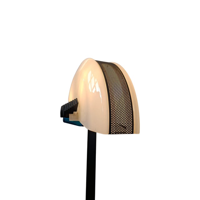 1970s Vintage Industrial Iron and Murano Glass Floor Lamp, 1975 For Sale - Image 5 of 16