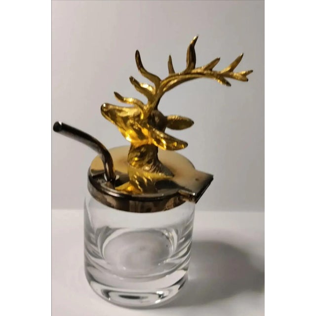 1920s Antique Ormolu Figural Stag Head Mustard Jar, Circa 1920 For Sale - Image 5 of 13