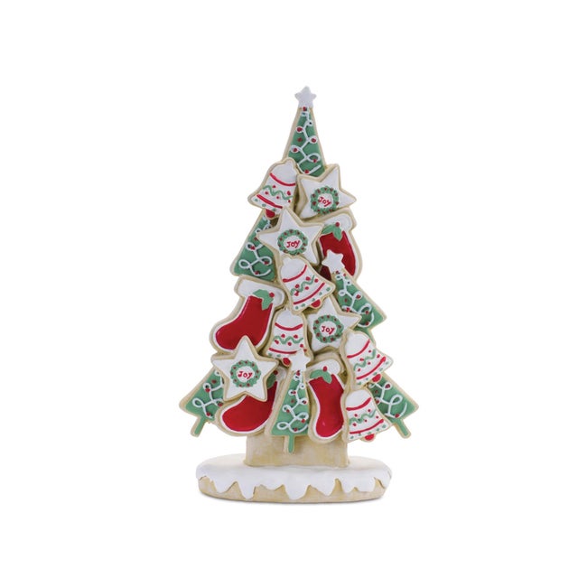Contemporary Frosted Christmas Cookie Pine Tree (Set of 2) For Sale - Image 3 of 3