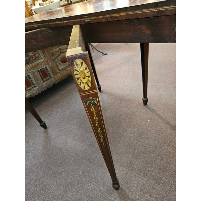 18th Century Georgian Hand Painted Demi-Lune Game Table For Sale - Image 11 of 17