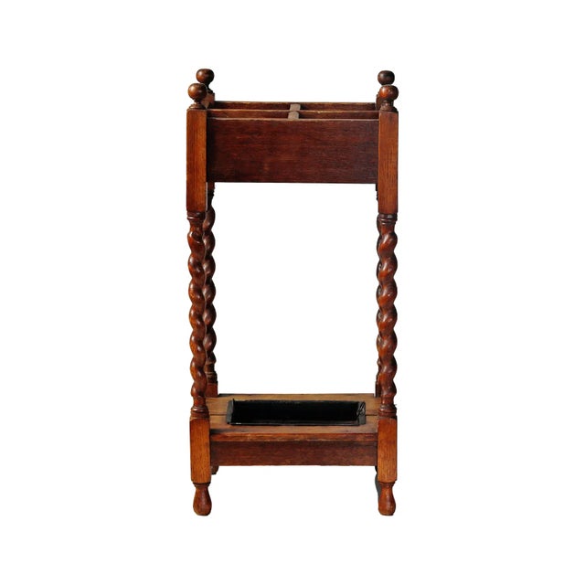Early 20th Century Antique English Barley Twist Umbrella Stand For Sale - Image 5 of 8