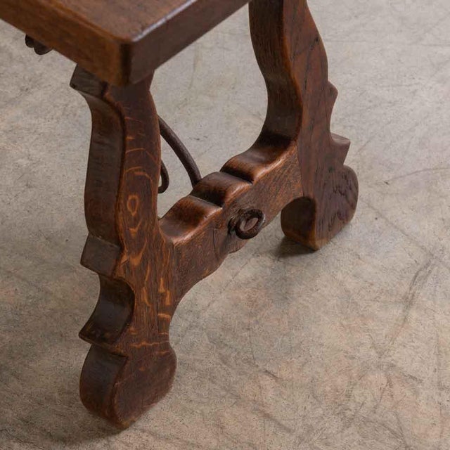 19th Century Spanish Wood and Iron Trestle Table For Sale - Image 9 of 18