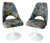 Vintage Mid-Century Modern Tulip Swivel Chairs – Pair With Original Floral Vinyl Upholstery, 1970s For Sale