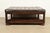 A gorgeous Chesterfield style cocktail table or ottoman By Bernhardt Early 21st Century Tufted brass-studded brown...
