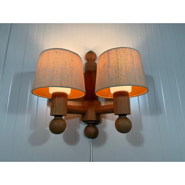 Textile Vintage Wall Lamp by Uno Kristiansson for Luxus, 1960s For Sale - Image 7 of 18