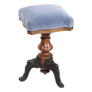 19th Century Adjustable Victorian Organ Stool For Sale