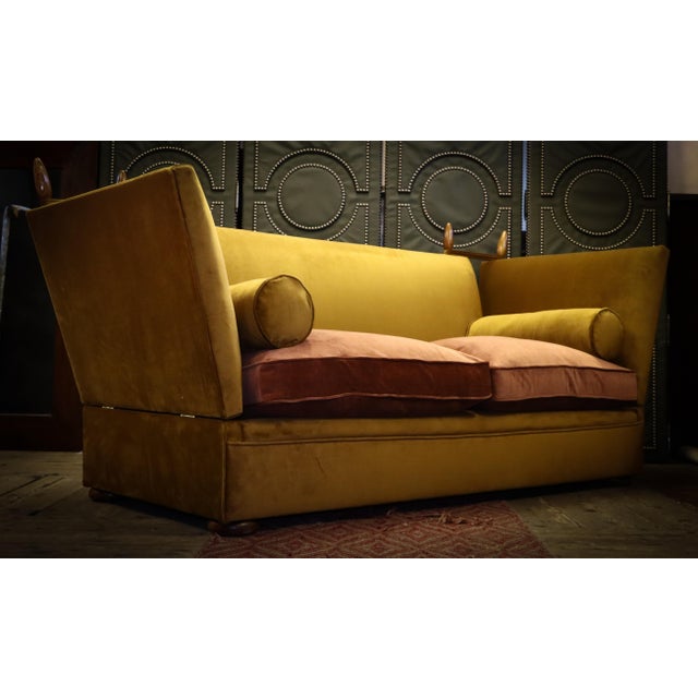 Beige Tiplady 3-Seater Sofa in Butterscotch and Salmon Velvet from George Smith, 2010s For Sale - Image 8 of 18