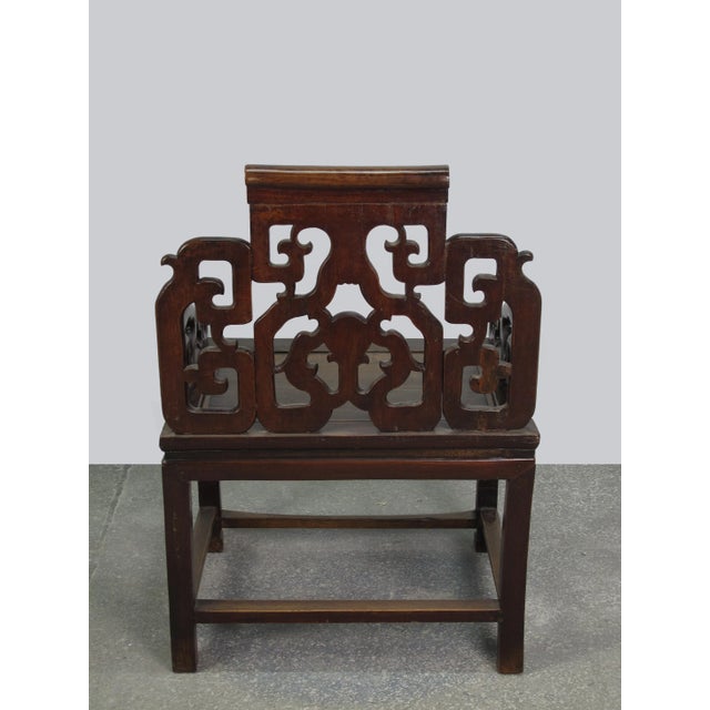 Brown A Pair Antique Chinese Rosewood Arm Chairs For Sale - Image 8 of 12