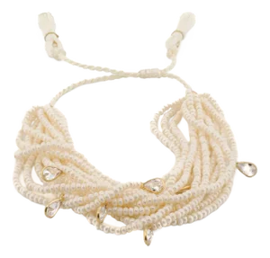 Purity Pearl & Diamond Multi Strand White Adjustable Bracelet