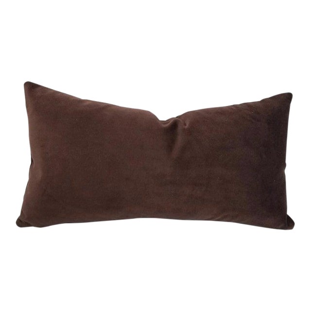 Solid Dark Brown Velvet Lumbar Pillow Cover 10.5" X 20" Chairish