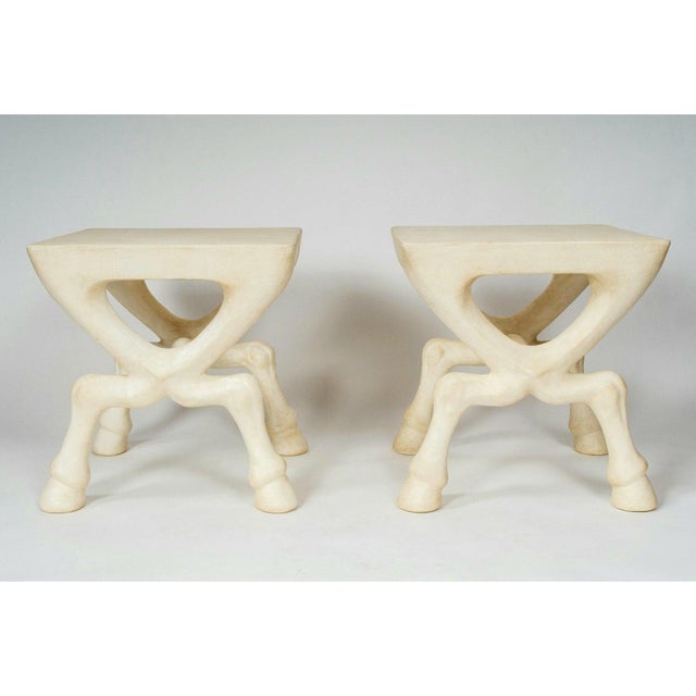 Late 20th Century John Dickinson Attributed Hoofed Side Tables - A Pair For Sale - Image 6 of 12